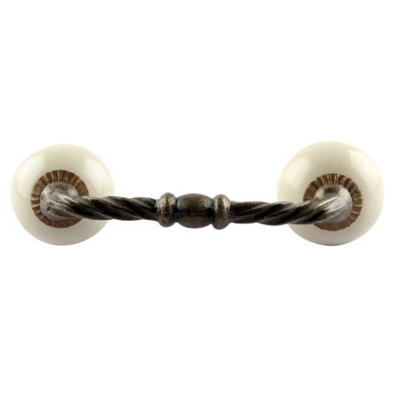 Cream Round Ceramic Cut Bridge Handles